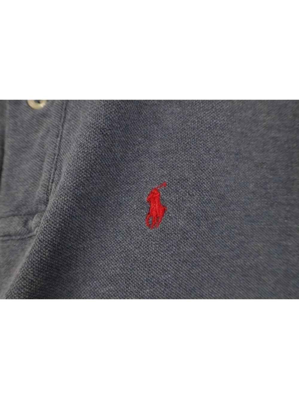 Vintage 90s Ralph Lauren Mens XL Faded Pique Cotton Knit Golf Polo Shirt Blue